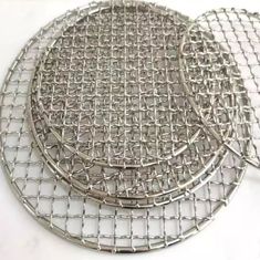 Grillage rond de barbecue, autour du grillage tissé serti par replis net de gril de barbecue de BARBECUE de l'acier inoxydable 304