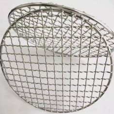 Grillage rond de barbecue, autour du grillage tissé serti par replis net de gril de barbecue de BARBECUE de l'acier inoxydable 304
