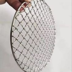 Grillage rond de barbecue, autour du grillage tissé serti par replis net de gril de barbecue de BARBECUE de l'acier inoxydable 304