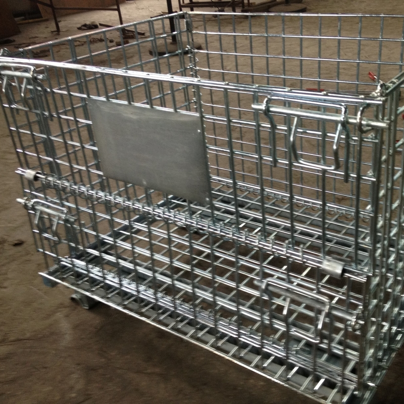 Heavy Duty Galvanized Storage Cage With Wire Mesh, Collapsible Warehouse Heavy Duty Wire Folding Cage Storage Steel Mesh